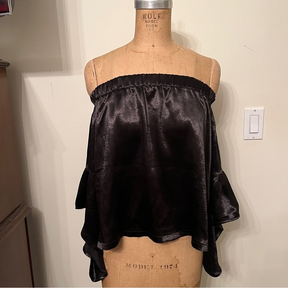 One Way Off The Shoulder Long Sleeve Bohemian Blouse Top - Picture 1 of 5